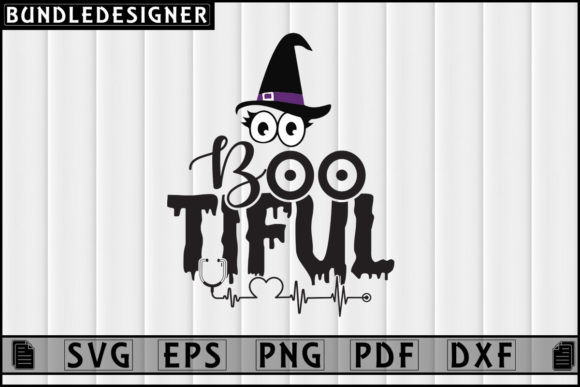 Boo Tiful-Halloween T-shirt Sublimation: Graphics & Print Templates