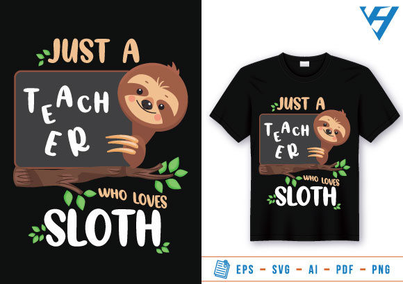 Funny T Shirt Design Sloth Lover: Brand Designer Review of a Print Template Graphic