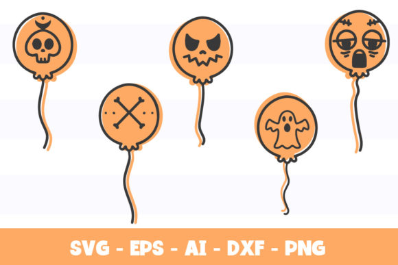 Halloween Balloons Graphics & Illustrations