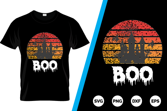 Halloween T-shirt Boo: Graphics & Print Templates for Sellers