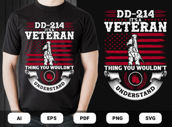It's a Veteran T-shirt Design Vector: Graphics & Print Templates