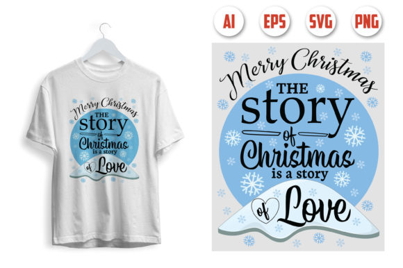 Merry Christmas the Story of Christmas is a Story of Love Graphics