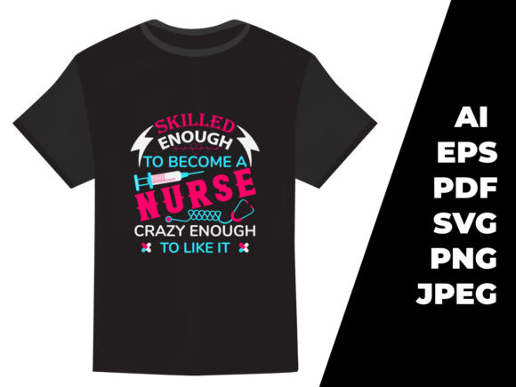 Nurse Crazy Typography T-shirt Design