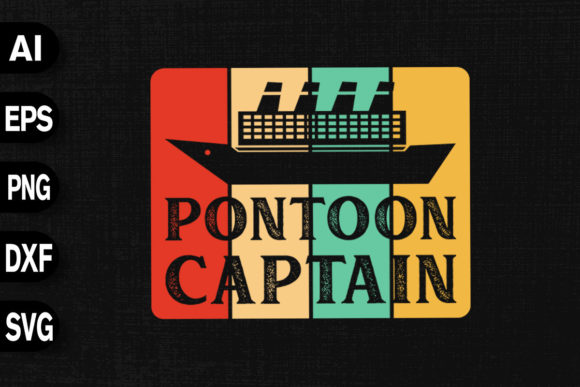 Pontoon Captain - Vintage Boating Design Graphics & T-Shirt Designs